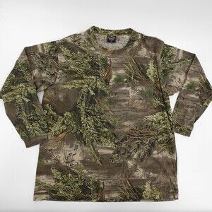 Spartan Outdoors T-Shirt Mens XL Green Camouflage Long Sleeve Hunting Camo